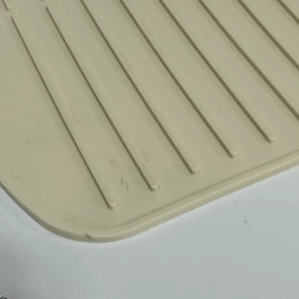 Vintage Rubber Sink Faucet Mat Kitchen Drain Pad White Cream 24